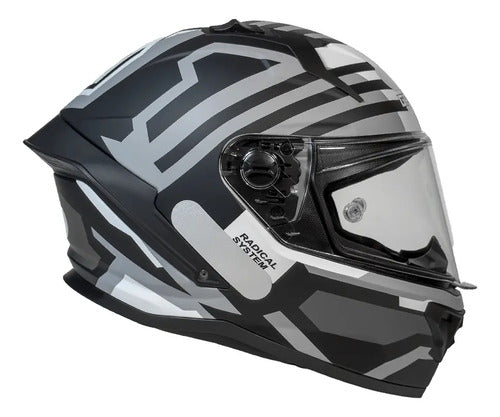 Capacete GP Tech Pilot Blade Branco Cinza Fosco