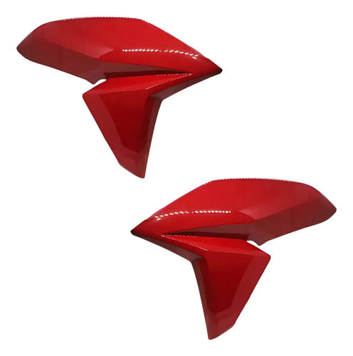 Par de Aletas Abas do Tanque Paramotos Honda Cg 160 Titan 2016 a 2021 Vermelho
