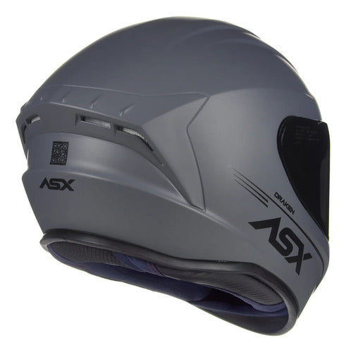 Capacete ASX Draken Solid Cinza Fosco