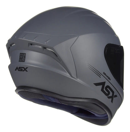 Capacete ASX Draken Solid Cinza Fosco