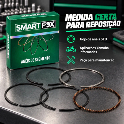Jogo de Anéis do Pistão Smartfox Yamaha Factor 125 2000 a 2016 Xtz 125 2003 em diante STD