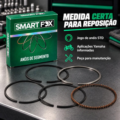Jogo de Anéis do Pistão Smartfox Yamaha Factor 125 2000 a 2016 Xtz 125 2003 em diante STD