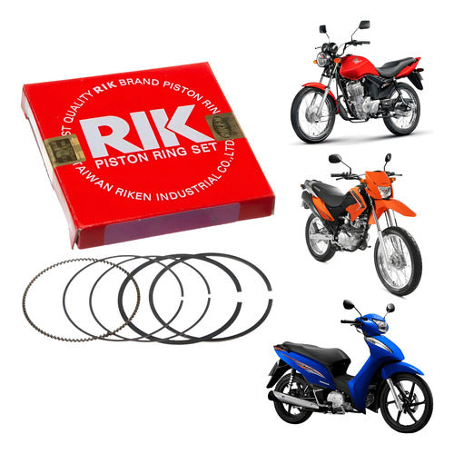 Jogo de Anéis do Pistão RIK Honda Biz Cg Bros 125 Fan 4,00