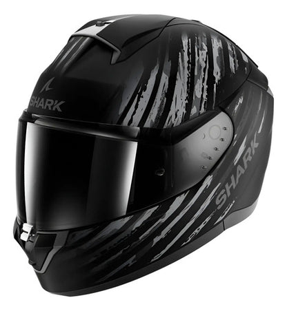 Capacete Shark Ridill 2 Assya com Óculos Solar Interno Preto Cinza Fosco