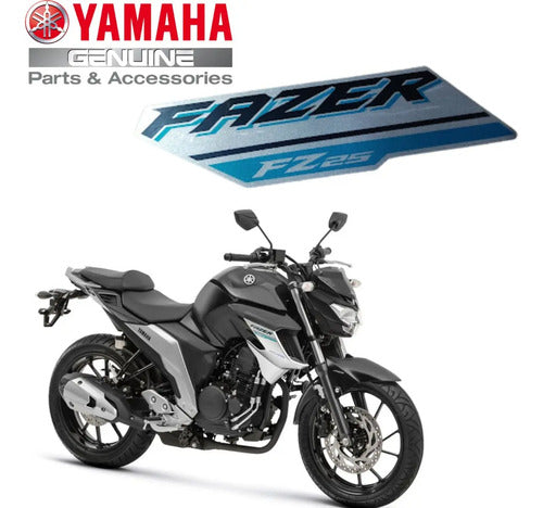 Adesivo da Aba do Tanque Direita Yamaha Fazer Fz25 250 2018 a 2023 Cinza Preto