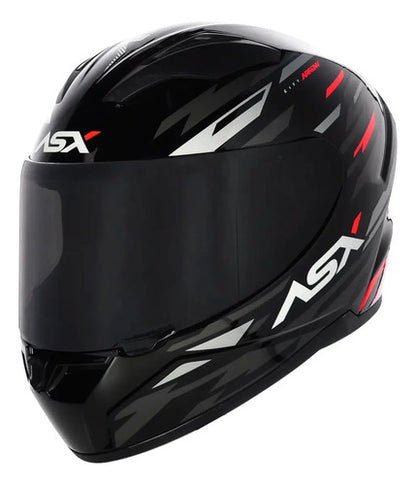 Capacete ASX City Arrow Preto Grafite Vermelho Brilhante