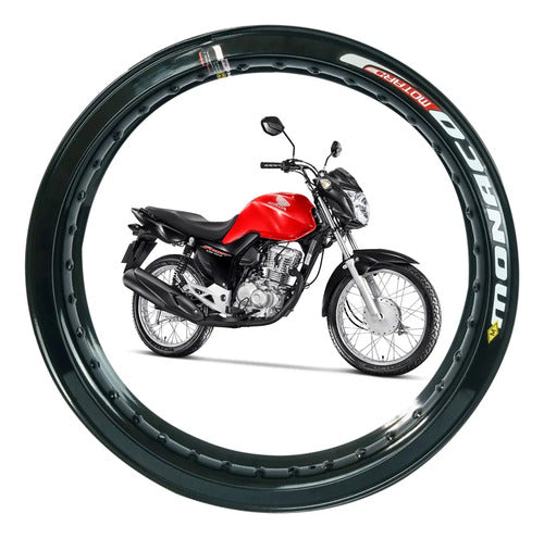 Aro de Roda Traseira Motard Monaco Honda Cg 125 150 160 Titan Fan Start 2.15x18 Preto Brilhante