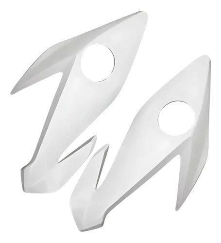 Par de Bananinhas Carenagens Laterais do Farol Paramotos Honda Cg 160 Titan 2016 a 2021 Branco