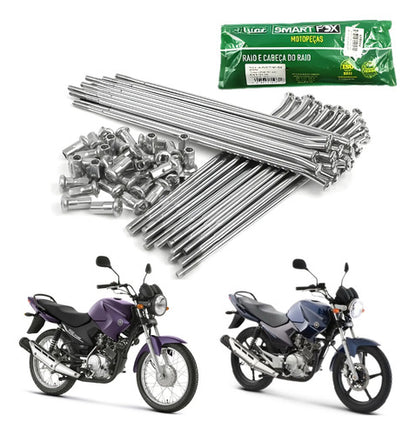Jogo de Raios Smartfox Yamaha Factor Rd 125 Rd 135 Sundown Max Hunter 125 3,5 mm Zincado