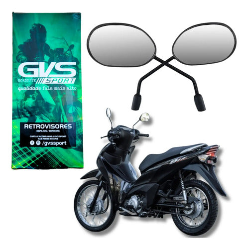 Par de Retrovisores GVS Honda Biz 125 Pop 110i Biz 110i 2018 em diante