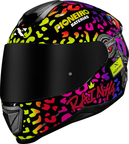 Capacete Norisk Razor Fanny Wheeling com Spoiler Preto Brilhante
