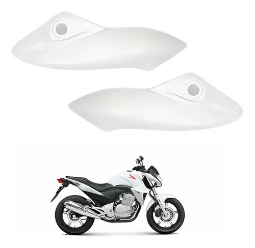 Par de Bananinhas Carenagens Laterais do Farol Paramotos Honda Cb 300r 2009 a 2015 Branco