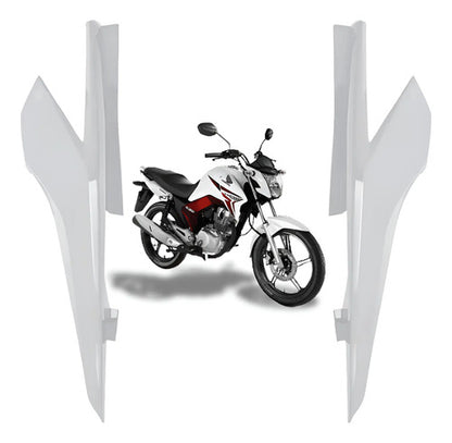 Par de Rabetas Laterais Paramotos Honda Cg 160 Titan 2022 a 2024 Branco