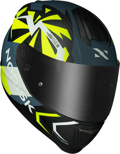 Capacete Norisk Razor Godspeed Azul Verde Fosco