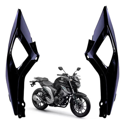 Par de Rabetas Laterais Paramotos Yamaha Fazer Fz25 250 2018 a 2025 Preto Brilhante