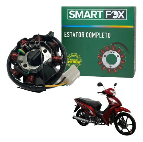 Magneto Estator com Bobina de Pulso Smartfox Shineray Jet 50 2014 a 2020