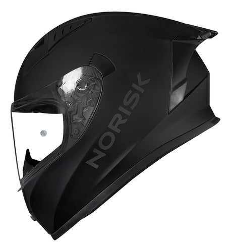 Capacete Norisk Flow Solid com 2 Viseiras e Spoiler Preto Fosco