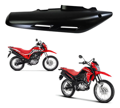 Protetor do Escapamento Paramotos Honda Bros 160 2016 a 2022 Preto Fosco
