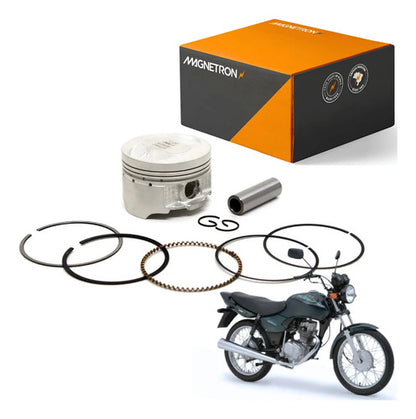 Kit Pistão com Anéis Magnetron Honda Cg 125 Titan Cargo 2002 a 2004 1,00 mm