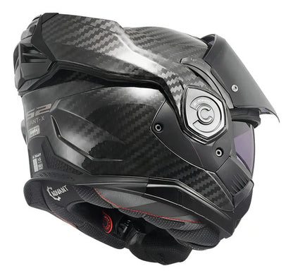 Capacete Escamoteável LS2 FF901 Advant X Carbon Solid com Óculos Solar Preto Brilhante