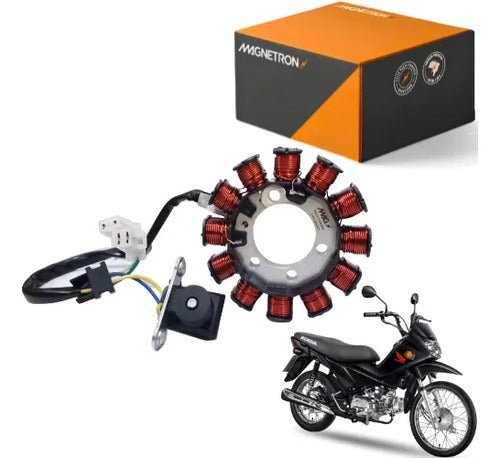 Magneto Estator com Bobina de Pulso Magnetron Honda Pop 110i 2016 a 2023