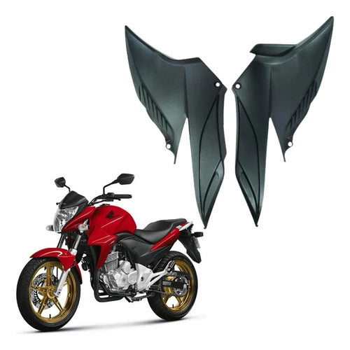 Par de Tampas Laterais em Plástico ABS Paramotos Honda Cb 300r 2009 a 2015 Preto