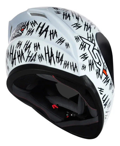 Capacete ASX City Fun Branco Preto Brilhante