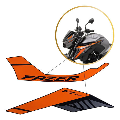 Adesivo da Tomada de Ar Esquerda Yamaha Fazer Fz25 250 2025 Cinza