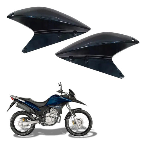 Par de Aletas Abas do Tanque Superiores Paramotos Honda Xre 300 2010 a 2012 Azul
