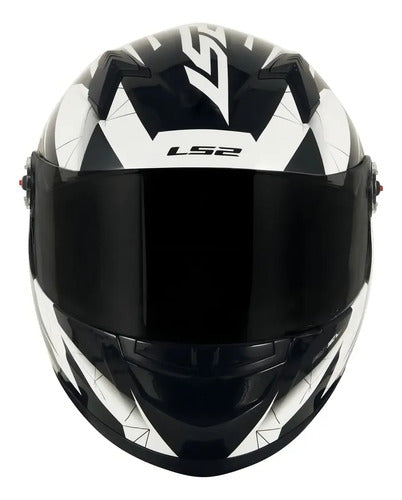 Capacete LS2 FF358 Draze Preto Branco Brilhante