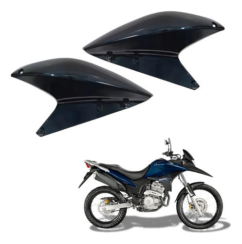 Par de Aletas Abas do Tanque Superiores Paramotos Honda Xre 300 2010 a 2012 Azul