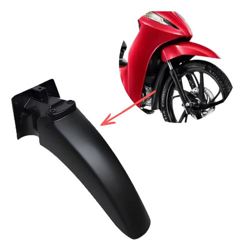 Paralama Dianteiro B Paramotos Honda Biz 125 2025 Preto