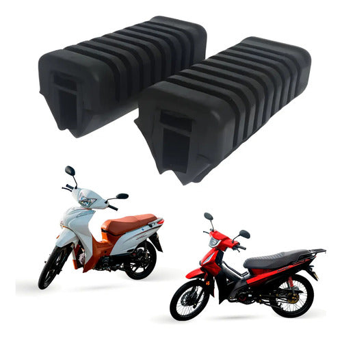 Par de Borrachas da Pedaleira Dianteira Smartfox Shineray Jet Phoenix 50 Jet 125