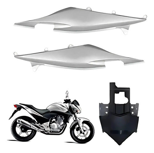 Kit Rabeta Lateral Completa Paramotos Honda Cb 300r 2009 a 2010 Prata