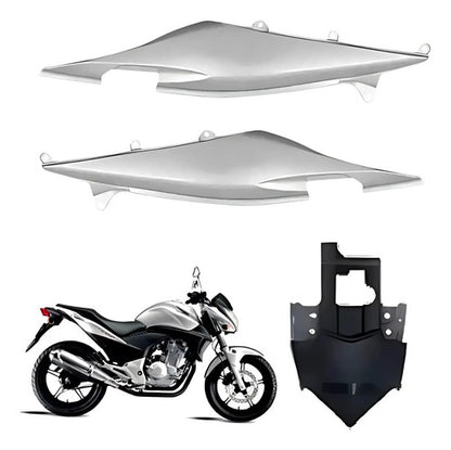 Kit Rabeta Lateral Completa Paramotos Honda Cb 300r 2009 a 2010 Prata
