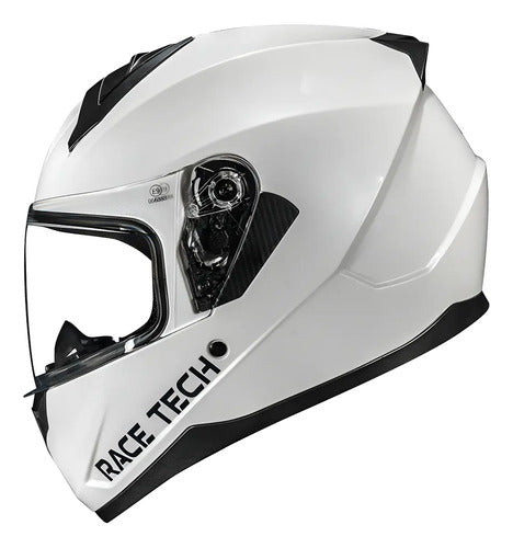 Capacete Race Tech Sector Solid Branco Brilhante