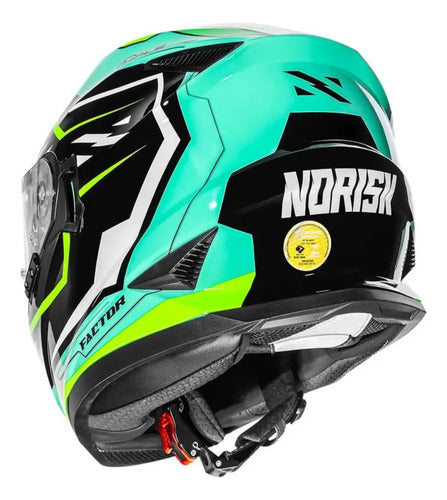 Capacete Norisk FF302 Soul II Factor com Óculos Solar Interno Preto Amarelo Brilhante