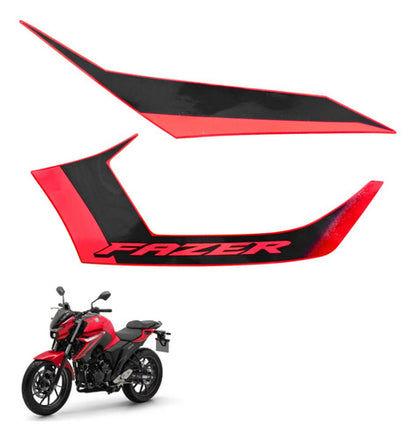 Adesivo da Aba do Tanque Esquerda Yamaha Fazer Fz25 250 2025 Vermelho Metálico