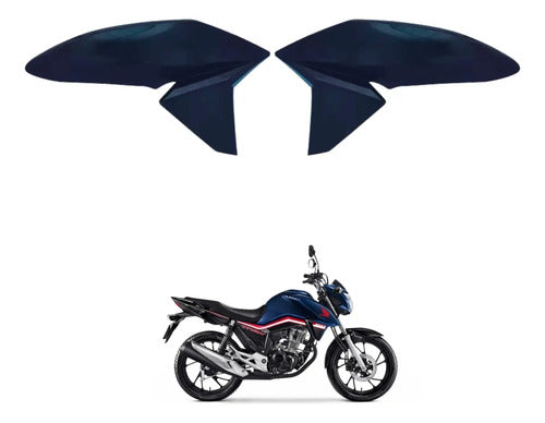 Par de Abas do Tanque Paramotos Honda Cg 160 Titan 2016 a 2021 Azul Cruzeiro