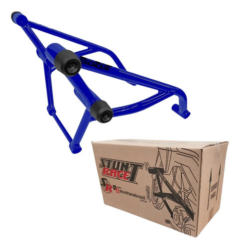 Protetor de Motor Stunt Race Cage Honda Cb 500f Cb 500x 2015 em diante Azul Metálico