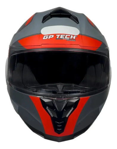 Capacete GP Tech Ultra SV Air com Óculos Solar Interno Cinza Vermelho Fosco Tamanho 58