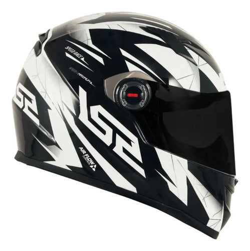 Capacete LS2 FF358 Draze Preto Branco Brilhante Tamanho 56/S