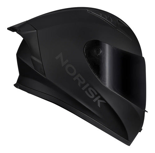 Capacete Norisk Flow Solid com 2 Viseiras e Spoiler Preto Fosco