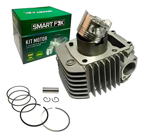 Kit Cilindro Pistão e Anéis Smartfox Honda Pop 100 2009 em diante