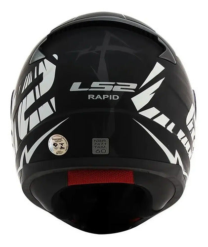 Capacete LS2 FF353 Rapid Cromo Preto Vermelho Azul Fosco Tamanho 62/XL