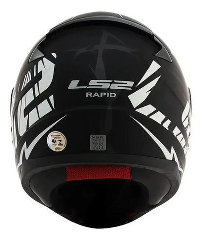 Capacete LS2 FF353 Rapid Cromo Preto Vermelho Azul Fosco Tamanho 62/XL