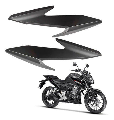 Par de Carenagens Laterais do Farol Paramotos Honda Cb 300f Twister 2023 a 2025 Cinza