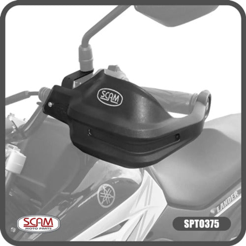 Par de Protetores de Mão Scam Yamaha Lander 250 2007 a 2026 Ténéré 250 2011 a 2018 Preto