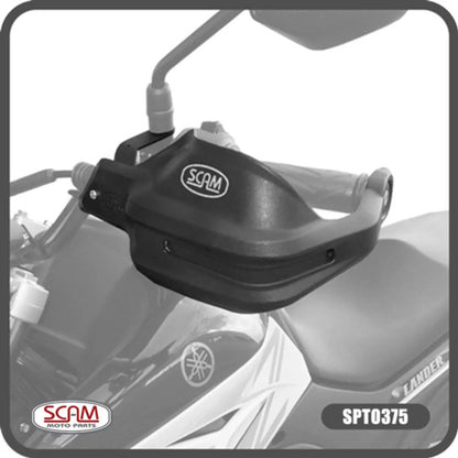 Par de Protetores de Mão Scam Yamaha Lander 250 2007 a 2026 Ténéré 250 2011 a 2018 Preto