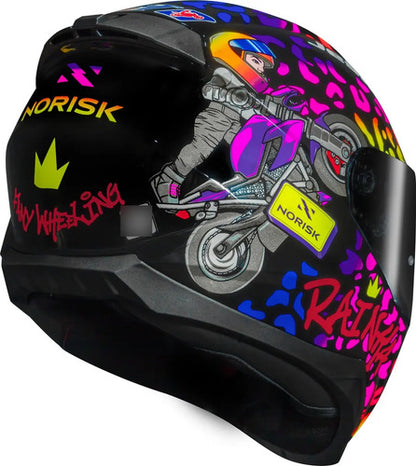 Capacete Norisk Razor Fanny Wheeling com Spoiler Preto Brilhante